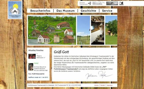 Website Freilichtmuseum Trautmannsdorf